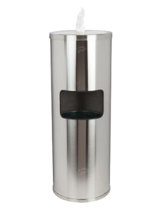 Stainless Steel Floor Stand Wipe Dispenser with Built-in Trash Receptacle