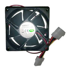 COOLCOX HYDRAULIC FAN, 80X80X25MM,12VDC, 3500 RPM, 50.6 CFM, 2 WIRE INTO 2 4-WIRE CONNECTORS