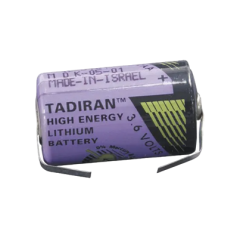 Lithium, 3.6 Volt, 1/2AA 1000mAh with Solder Tabs 