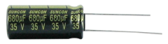 Cap. 25V, 1500mF, 105D, 12.5x20mm, Radial, Electrolytic, Sanyo 