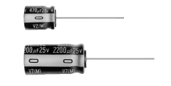 Nichicon, 6.3mm X 11mm L/S=2.5mm 105Deg, 47uF 50-Volt Radial Leads