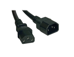 Cable IEC to IEC Extension 2' (609.6mm) Power Cord Black IEC 320-C14 To IEC 320-C13 SJT